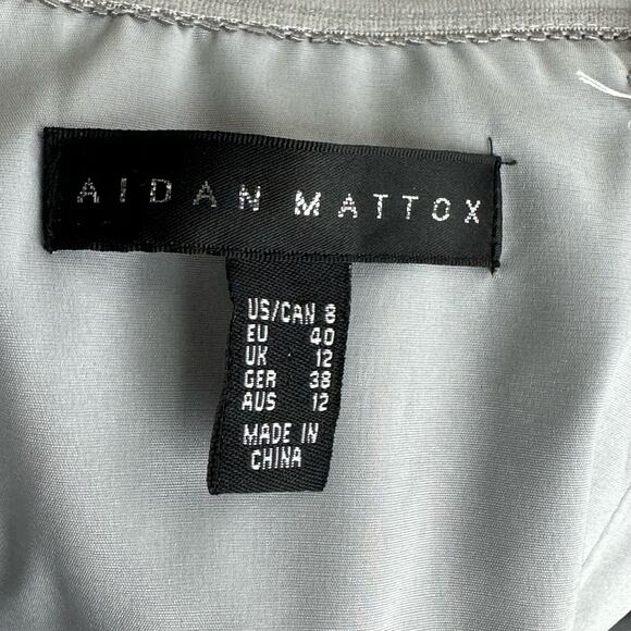 aidan Maddox silver tulle dress Size 8 - Picture 5 of 6